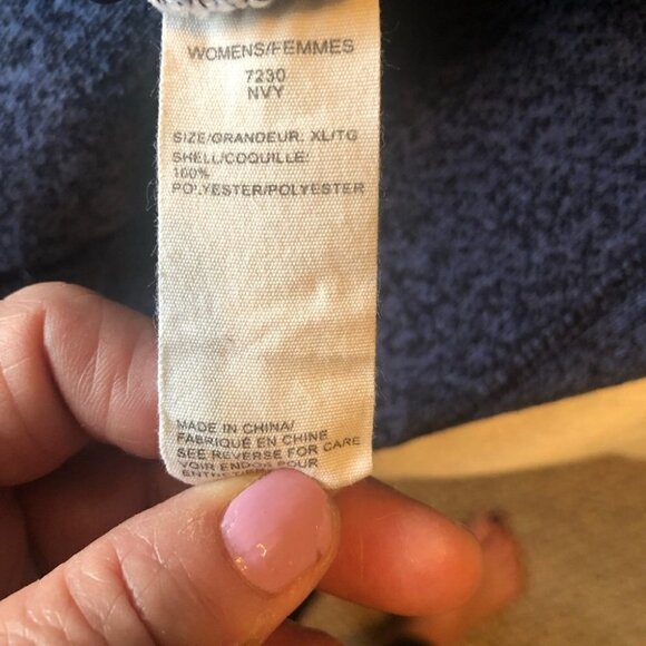 Woolrich Ladies  XLg Hooded Sweater in Heathered Navy Blue - Picture 7 of 9